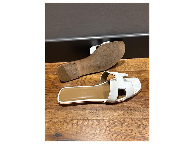 Hermès Oran 39,5 Bianco - vista 5