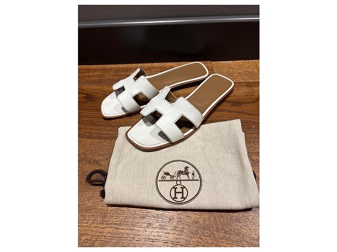 Hermès Oran 39,5 Bianco - vista 6