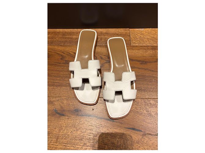 Hermès Oran 39,5 Bianco - vista 9