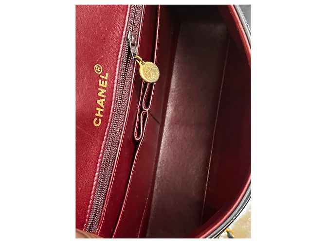 Chanel Vintage Classic Double Flap Leather 25 Nero - vista 6
