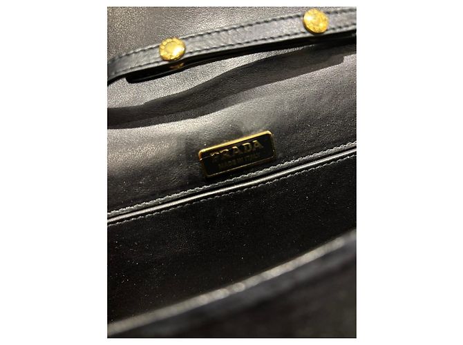 Borsa a tracolla Prada Cahier in velluto con catena Nero Verde - vista 14