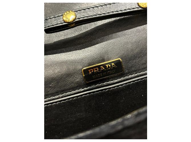Borsa a tracolla Prada Cahier in velluto con catena Nero Verde - vista 4