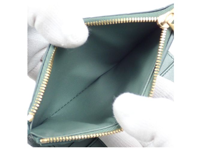 Cartera bi-fold de piel verde Bottega Veneta - vista 9