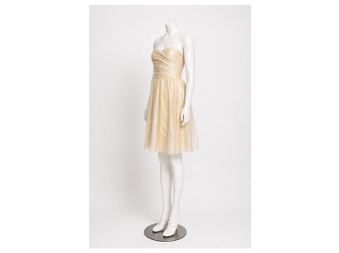 Diane von Furstenberg Kari trägerloses Mesh-Kleid Beige - Ansicht 2