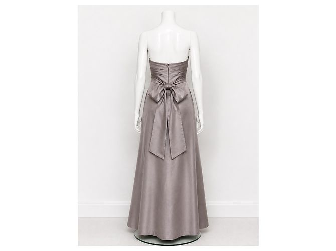Vera Wang trägerloses Abendkleid in Silber Grau - Ansicht 4