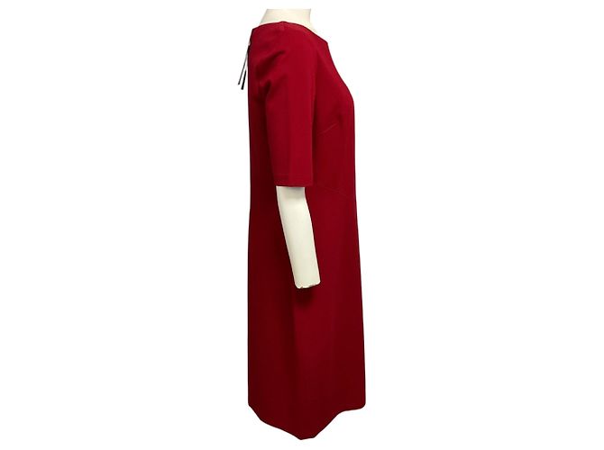 Autre Marque Lafayette 148 New York Ruby Red Viscose Stretch Midi Kleid Rot - Ansicht 2