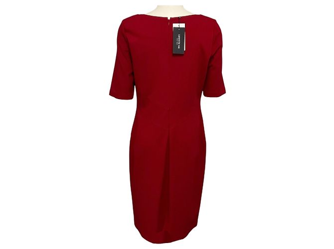 Autre Marque Lafayette 148 New York Ruby Red Viscose Stretch Midi Kleid Rot - Ansicht 3