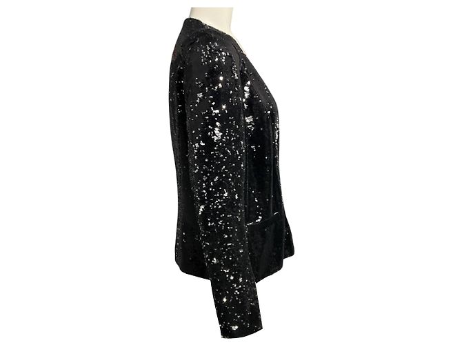 Maje Doucette Blazer Jacke Schwarz / Silber mit Pailletten - Ansicht 2