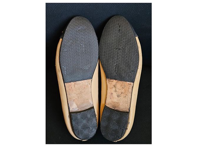 Chanel Ballerine Bicolore in Pelle Nero Beige - vista 17