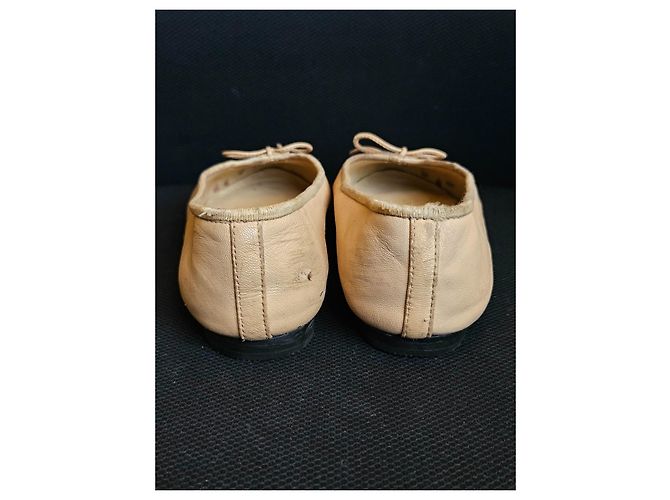 Chanel Ballerine Bicolore in Pelle Nero Beige - vista 7