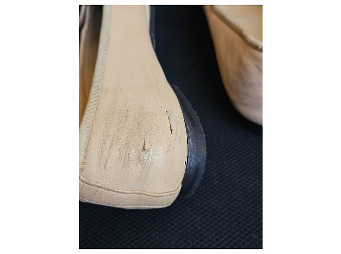 Chanel Ballerine Bicolore in Pelle Nero Beige - vista 9