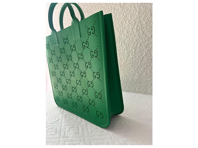 Gucci Children’s GG Rubber Tote Bag – Vert Verde - vista 3