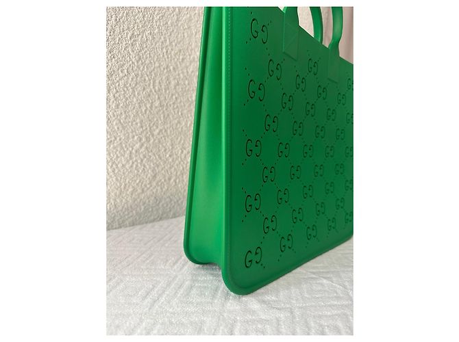 Gucci Children’s GG Rubber Tote Bag – Vert Verde - vista 4