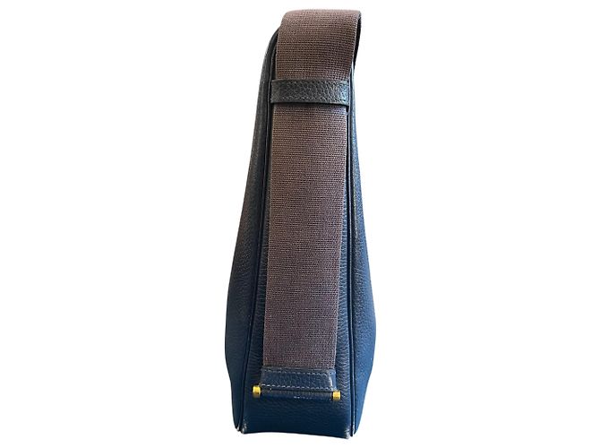 Borsa a tracolla Hermès Evelyne in pelle Midnight Blue - vista 4