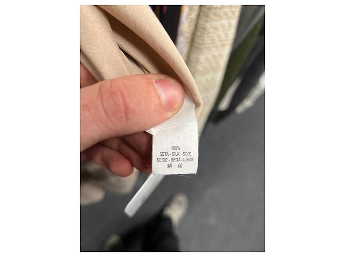 Vestido sin mangas drapeado de seda marrón Brunello Cucinelli M prepropiedad - vista 6