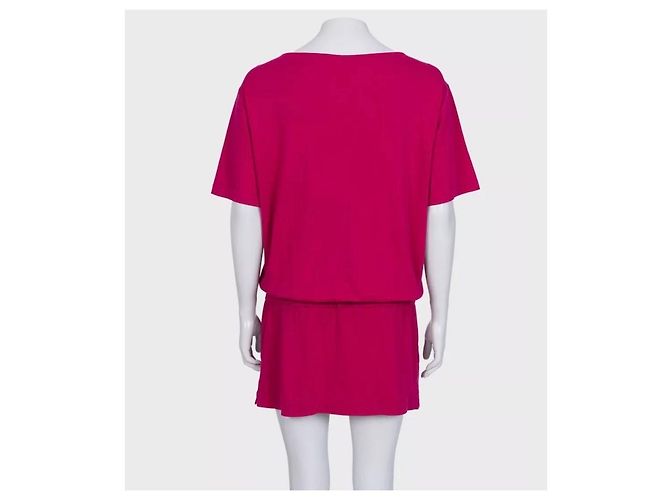 Vestido de algodón rosa con cordón Hermès Sz.40 de segunda mano - vista 3