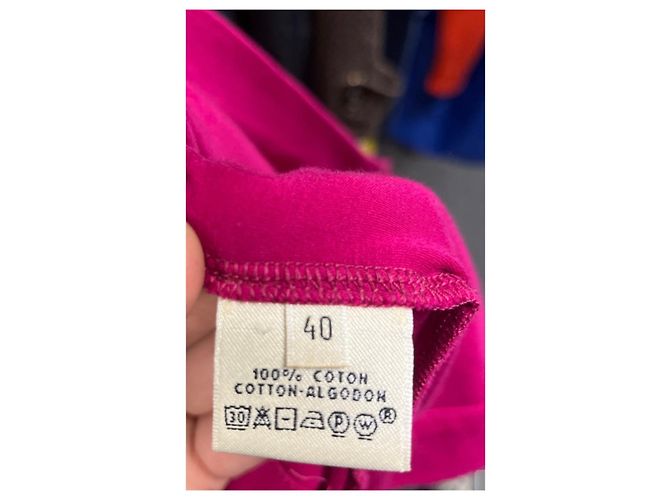 Vestido de algodón rosa con cordón Hermès Sz.40 de segunda mano - vista 6