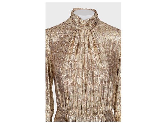 Céline Mono ajustado Celine de seda metalizada dorada NWOT EU 40/L de segunda mano - vista 2