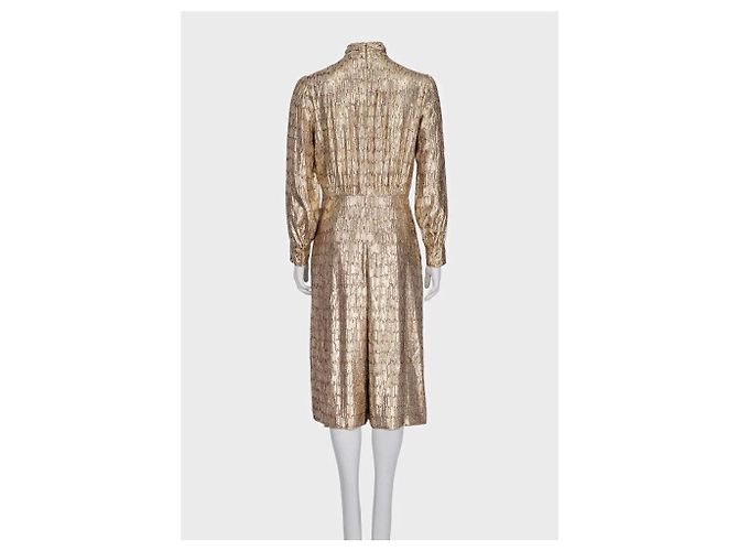 Céline Mono ajustado Celine de seda metalizada dorada NWOT EU 40/L de segunda mano - vista 3