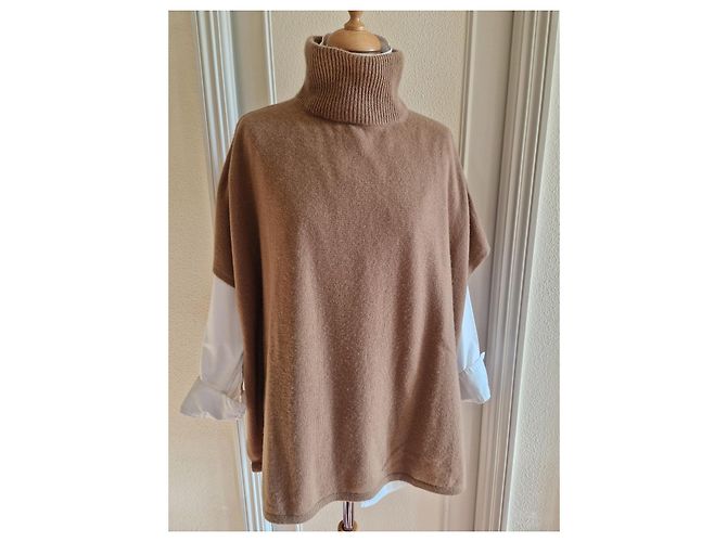 Weekend Max Mara Poncho de Cachemira Castaño Beige - vista 5