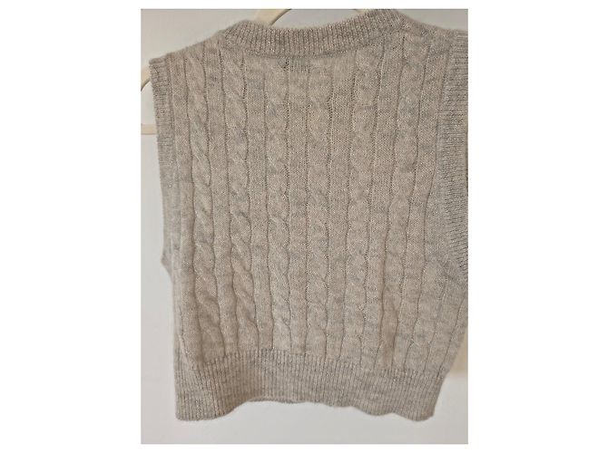 Brunello Cucinelli Zopfstrick-Wollweste Beige - Ansicht 3