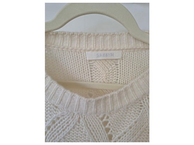 Autre Marque Cashmere-Pullover in Creme mit Zopfmuster Roh - Ansicht 2