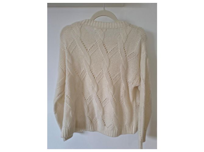 Autre Marque Cashmere-Pullover in Creme mit Zopfmuster Roh - Ansicht 4