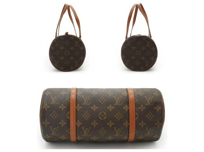 Louis Vuitton Vintage Papillon 30 Monogram Canvas Tasche mit Beutel Braun - Ansicht 5