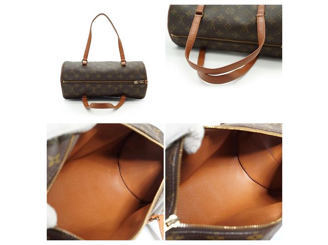 Louis Vuitton Vintage Papillon 30 Monogram Canvas Tasche mit Beutel Braun - Ansicht 6