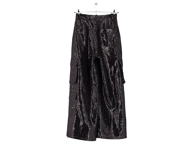 Autre Marque Schwarze Cargo-Hose mit Strass - Ansicht 4