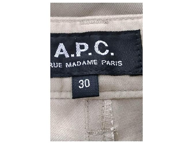 Pantalon droit beige en coton Apc - vue 5