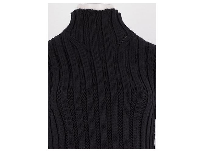 Ann Demeulemeester Maxikleid aus Wolle Schwarz - Ansicht 2