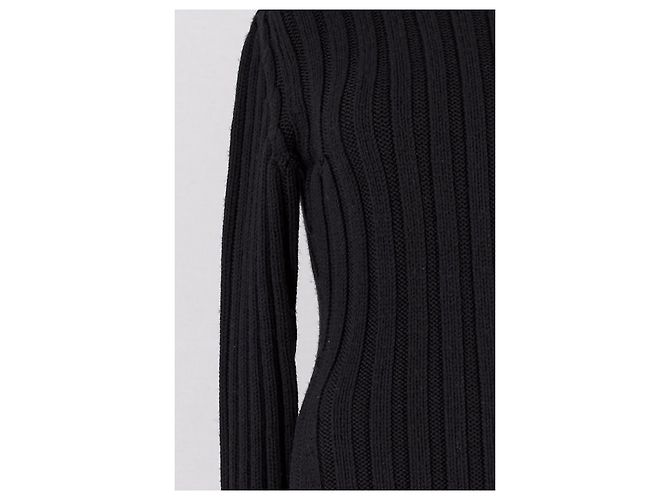 Ann Demeulemeester Maxikleid aus Wolle Schwarz - Ansicht 3