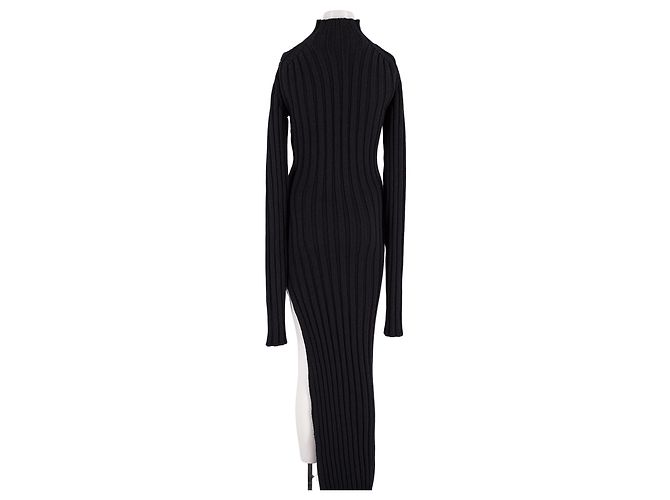 Ann Demeulemeester Maxikleid aus Wolle Schwarz - Ansicht 6