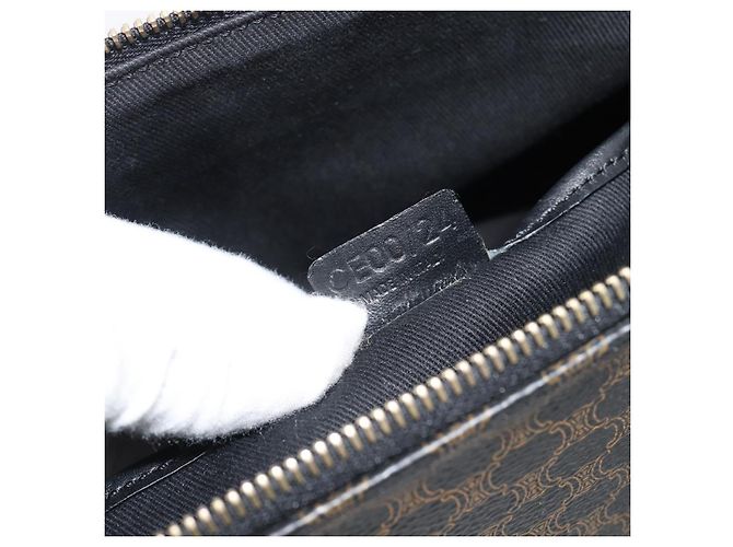 Céline CELINE Macadam Canvas Tote Bag PVC Leather Black Gold - vista 12