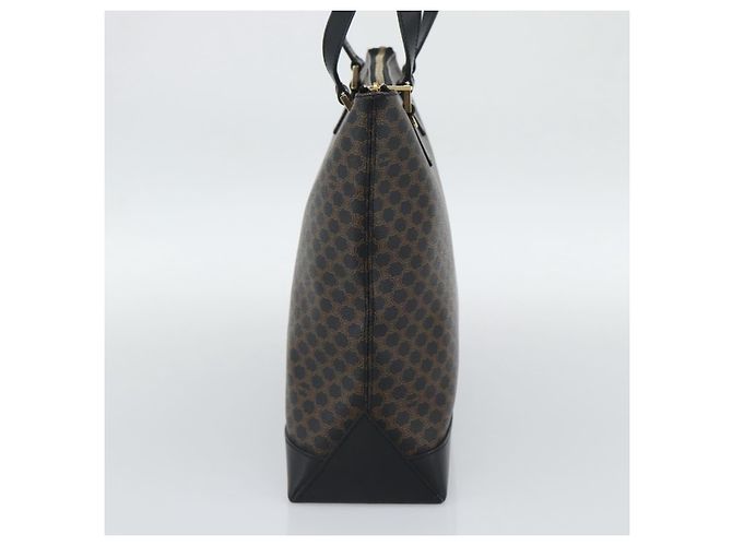 Céline CELINE Macadam Canvas Tote Bag PVC Leather Black Gold - vista 3