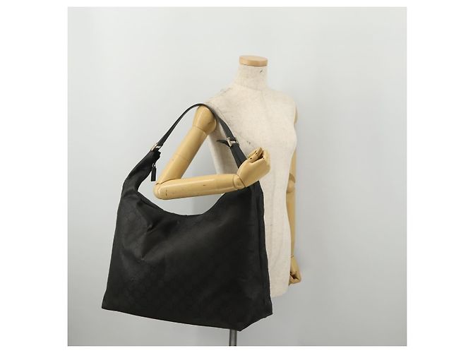 GUCCI GG Canvas Shoulder Bag Nylon Black Silver 012 0384 8 - vista 22