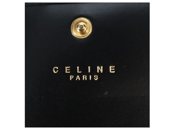 Céline CELINE Macadam Canvas Kiss Lock Long Wallet PVC Leather Black - vista 18