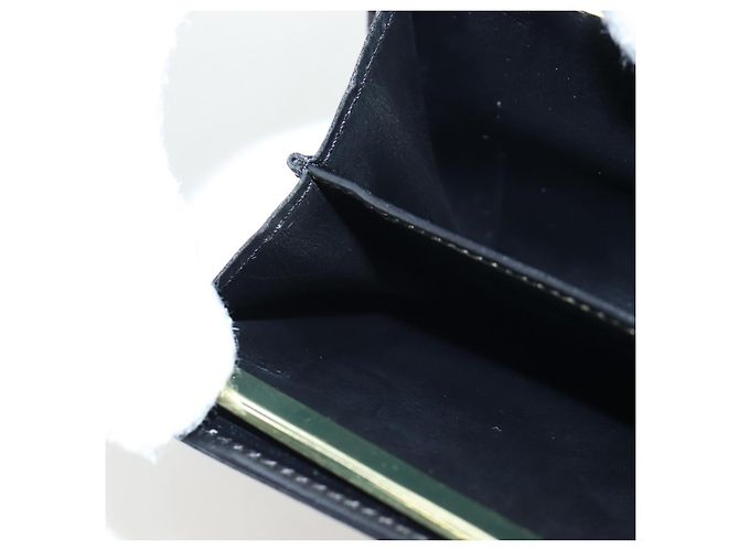 Céline CELINE Macadam Canvas Kiss Lock Long Wallet PVC Leather Black - vista 23