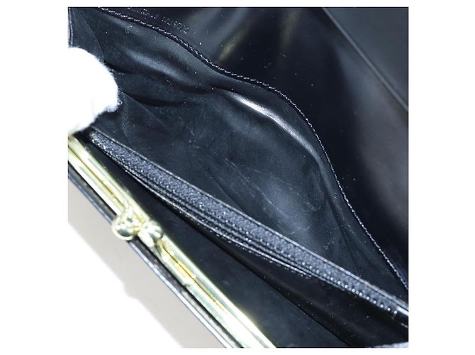 Céline CELINE Macadam Canvas Kiss Lock Long Wallet PVC Leather Black - vista 26