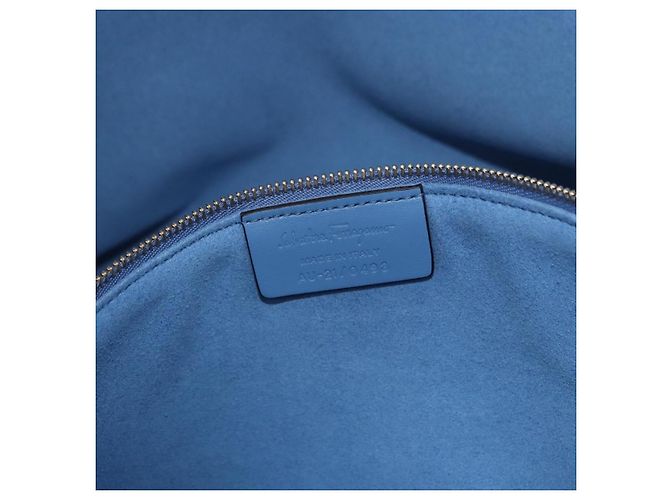 Salvatore Ferragamo Tote Bag Leather Light Blue Multicolor - vista 12