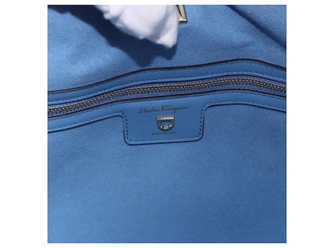 Salvatore Ferragamo Tote Bag Leather Light Blue Multicolor - vista 18