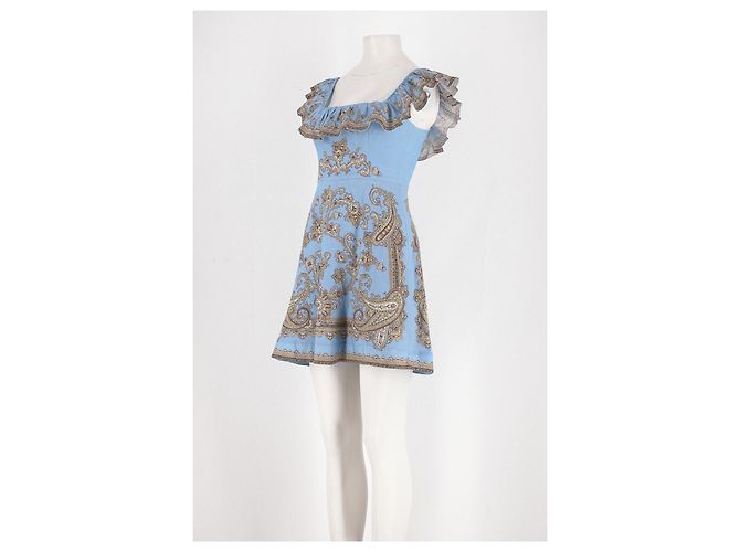 Zimmermann Leinenkleid Blau - Ansicht 4
