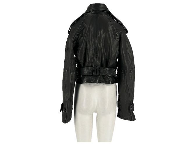Autre Marque H&M STUDIO Lederjacke Schwarz - Ansicht 2
