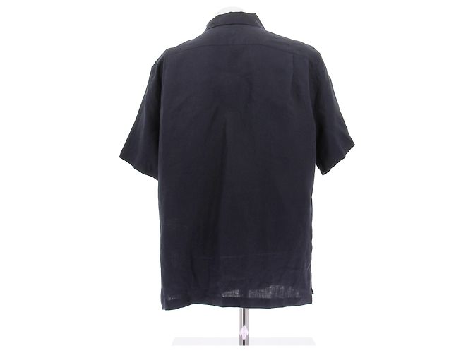 Camicia in lino blu navy Dolce & Gabbana Taglia 40 - vista 2