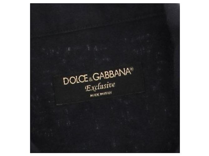 Camicia in lino blu navy Dolce & Gabbana Taglia 40 - vista 6