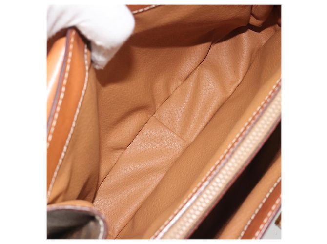 Céline CELINE Macadam Hand Bag PVC Leather 2way Brown Gold Tone - vista 11