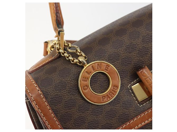 Céline CELINE Macadam Hand Bag PVC Leather 2way Brown Gold Tone - vista 20