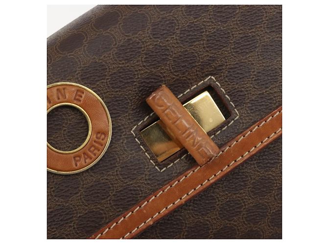Céline CELINE Macadam Hand Bag PVC Leather 2way Brown Gold Tone - vista 21