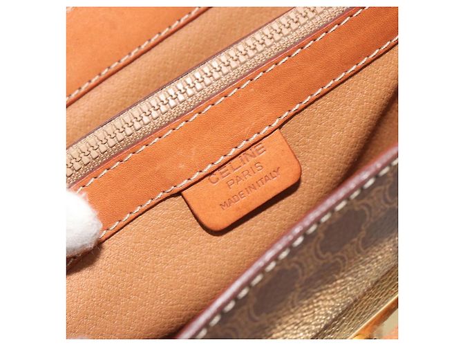 Céline CELINE Macadam Hand Bag PVC Leather 2way Brown Gold Tone - vista 22